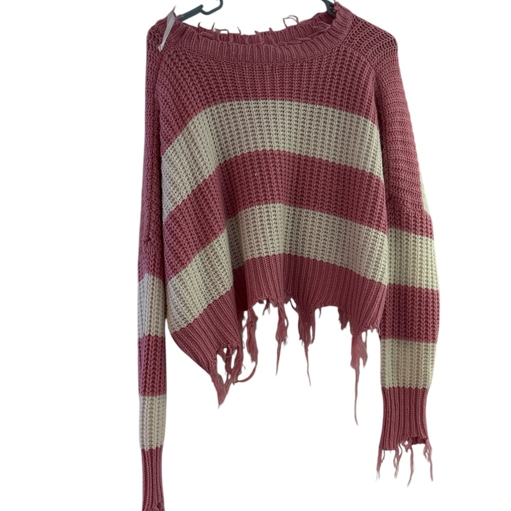Striped Pink and Cream Sweater